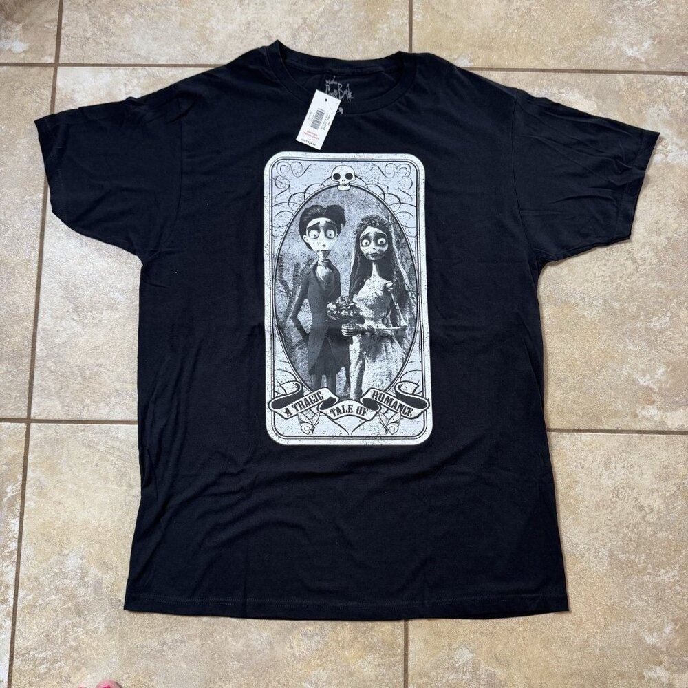Tim Burton's Corpse Bride Tarot Card T-Shirt Black LARGE New